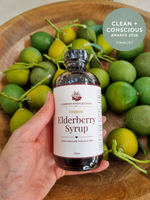 Elderberry Syrup With Certified Organic Ingredients.