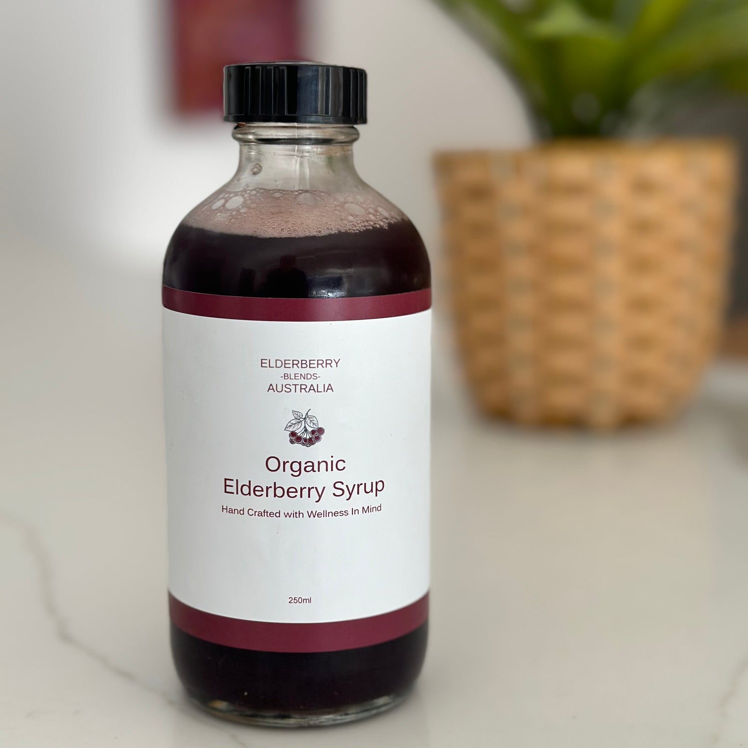 Elderberry Syrup With Certified Organic Ingredients.