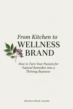 From Kitchen to Wellness Brand – digital workbook cover by Elderberry Blends Australia