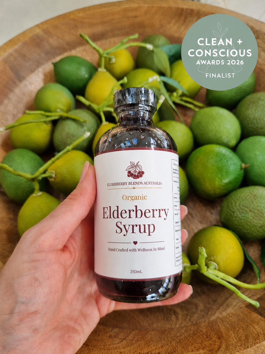 Elderberry Syrup With Certified Organic Ingredients.