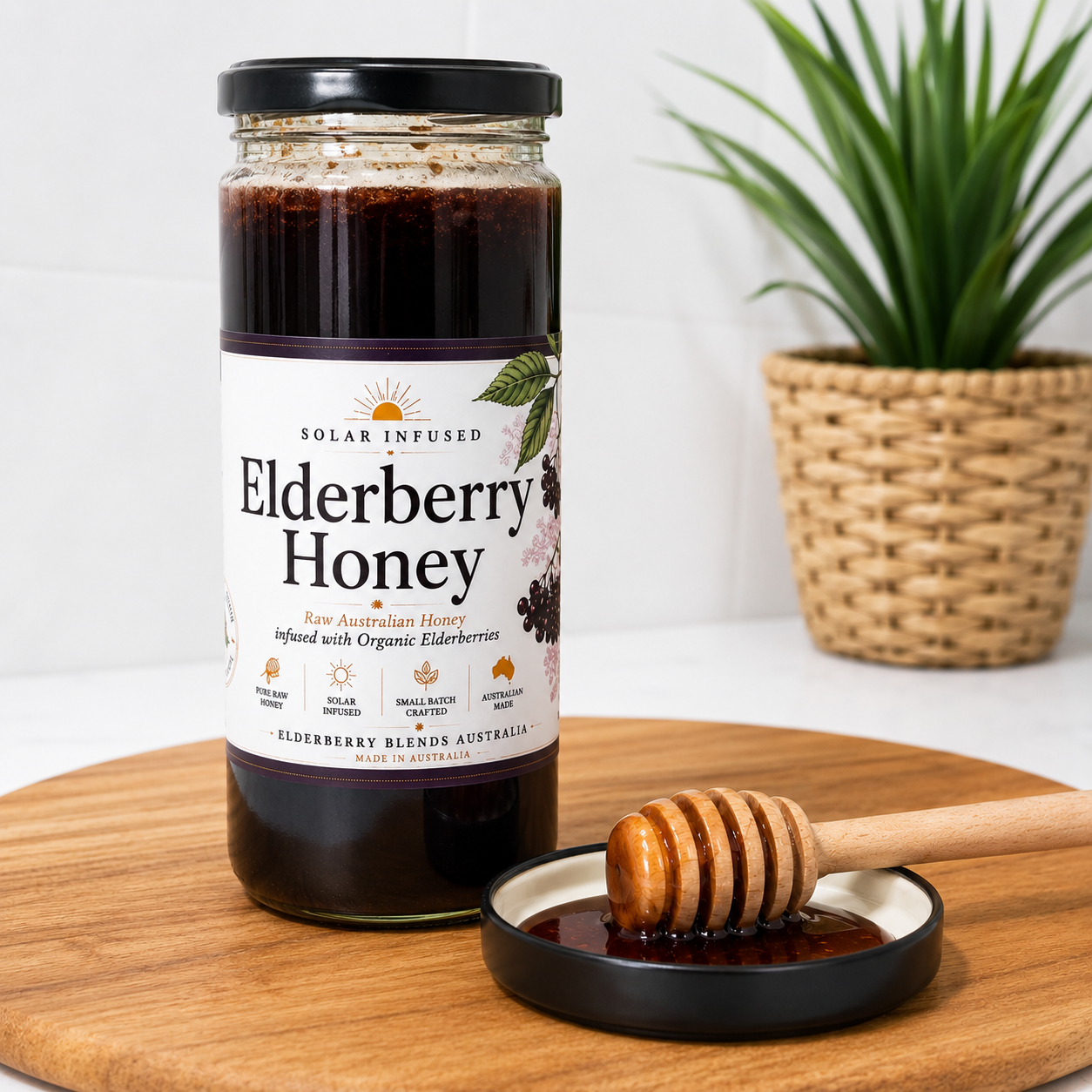Infused Elderberry Honey 100% Raw Australian Honey